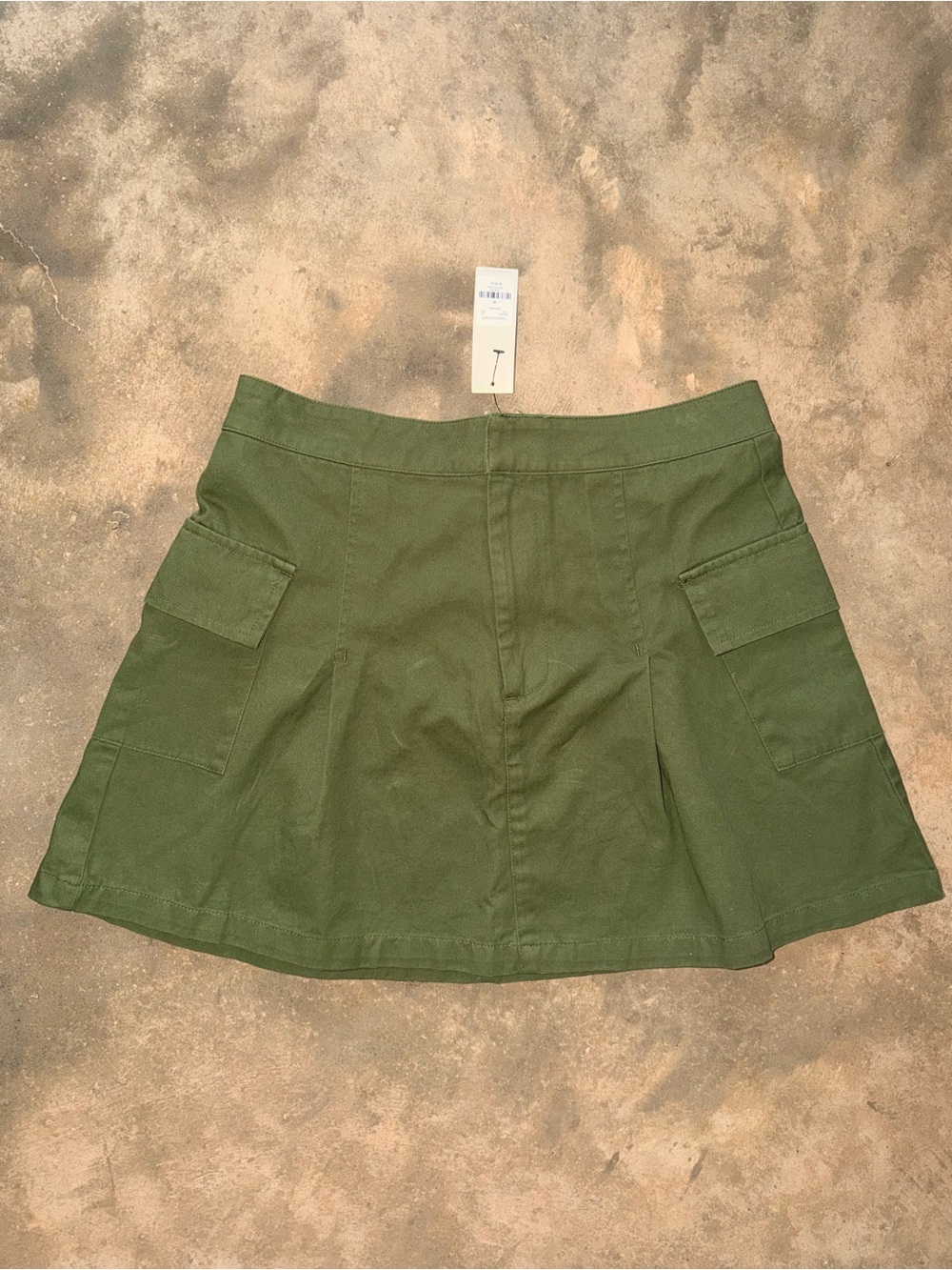 Blue Rain Olive Green Cargo Utility Mini Skirt NWT Medium 100% Cotton